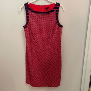 NWT Ann Taylor Sleeveless Red and Blue Dress, Size S